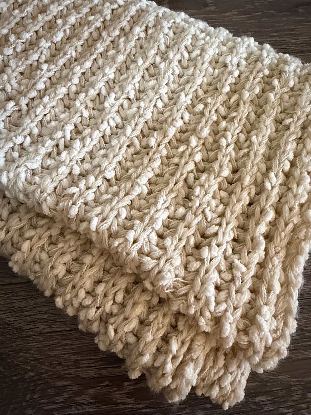 Handmade Cream Knit Infinity Scarf - Picture 2 of 4